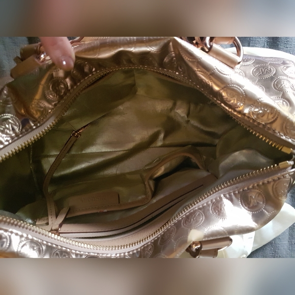 Rose Gold Michael Kors Metallic Grayson Boston Speedy Bag - Picture 2 of 3